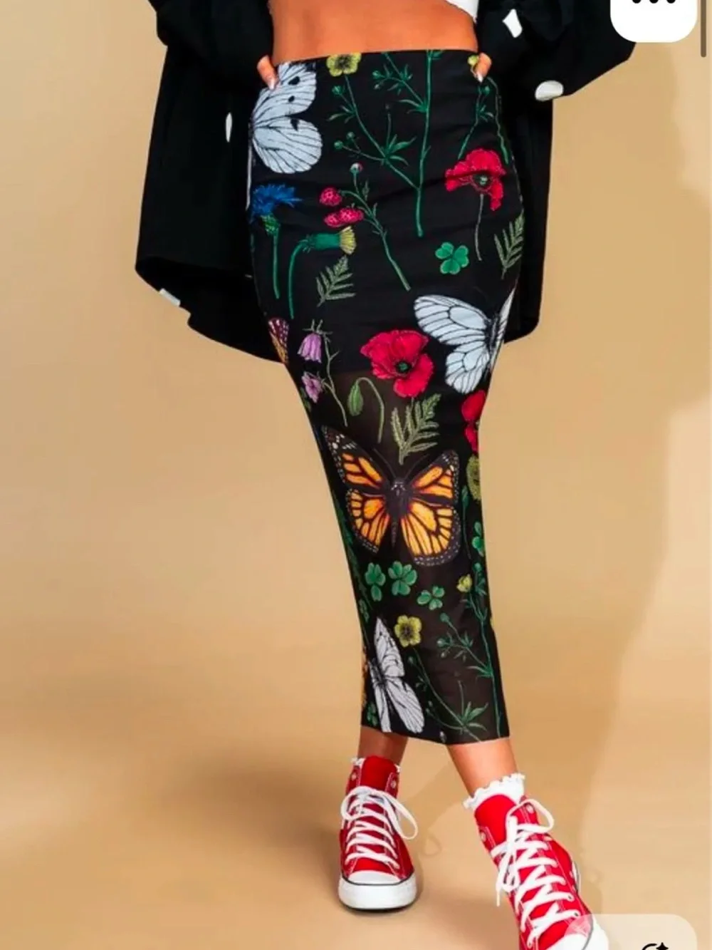 Dressed in LALA Enchantress Mesh Skirt in Folklore Florals SOLD OUT STYLE XS-3X